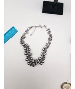 RMN triple twist Necklace faux pearl shades of gray 18” - $9.00