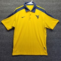 West Virginia Mountaineers Football Nike Fit Dry Men’s Golf Polo Shirt Sz M - £13.74 GBP