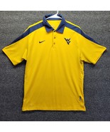 WEST VIRGINIA MOUNTAINEERS FOOTBALL NIKE FIT DRY MEN’S Golf POLO SHIRT SZ M - £13.44 GBP