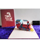 Steam Train Locomotive 3D Kirigami Pop-up Greeting Card with Envelope fo... - $173.31 MXN