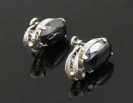 VAN DELL 925 Sterling Silver - Vintage Hematite Non Pierce Earrings - EG10538 - £34.09 GBP