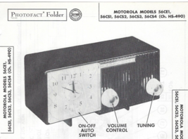 1956 Motorola 56CE1 Tube Clock Radio Photofact Manual 56CS1 56CS2 56CS3 56CS4 - £7.90 GBP