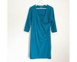 Soft Surroundings Women&#39;s Blue 3/4 Sleeve Midi Faux Wrap Wear Anywhere D... - £27.96 GBP