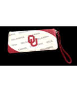 OU Oklahoma Sooners Wristlet Wallet Zip Around NEW Womens White Red Faux... - $46.05 CAD