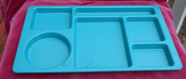 CAMBRO CAFETERIA LUNCH CAMPING TRAYS 4 SCHOOL PICNIC GREEN 6 SECTIONS US... - £31.64 GBP