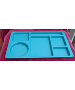 CAMBRO CAFETERIA LUNCH CAMPING TRAYS 4 SCHOOL PICNIC GREEN 6 SECTIONS US... - £31.31 GBP