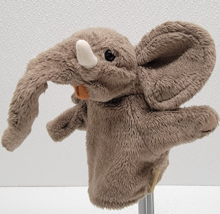 Folkmanis Little Elephant Gray Hand Puppet Cute Soft - $13.50