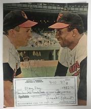 Brooks Robinson &amp; Frank Robinson Signed Autographed Signature 8.5x11 Display - £52.31 GBP