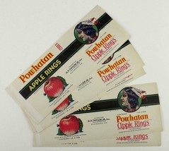 Vintage Advertising Paper Lot Food Crate &amp; Can Lables POWHATAN APPLE RINGS - $352.45 MXN
