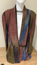 Vtg 80sCandiss Cole Handwoven Fiber Art-to-Wear Earth tones Tweed  Jacke... - $220.00