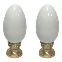 Royal Designs, Inc. Ceramic Egg Shaped White Lamp Finial for Lamp Shade, F-5048W - $24.70+