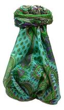 Mulberry Silk Traditional Long Scarf Dasari Emerald by Pashmina &amp; Silk - $23.46