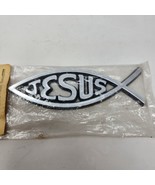 3D Silver Jesus Fish Emblem Religious Faith Badge Car Decal Sticker Univ... - £5.41 GBP