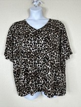 Westbound V-neck T-shirt Animal Print Short Sleeve Womens Plus Size 3X - £13.46 GBP