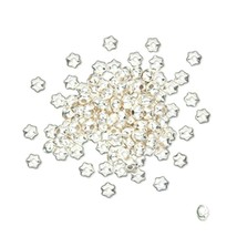 100 Bright Silver Brass 3x2mm Tiny Star Brass Metal Spacer Accent Beads - £3.94 GBP