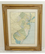 1903 Hammond Antique Full-Color NEW JERSEY NJ State Framed Map ~ Wall Art - $950.15 MXN