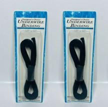 Lot of 2 Designers Choice Underwire Binding 1/2&quot; x 24&quot; 100% Taffeta - Black - £6.36 GBP