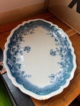 Vintage Large Johnson &amp; Bros. Blue &amp; White Floral CLAYTON Scalloped Edge... - $14.89