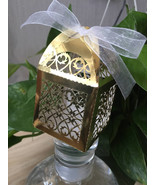 100pcs Metallic Gold Laser Cut Gift Packaging Boxes With Ribbon,Wedding ... - $34.00+