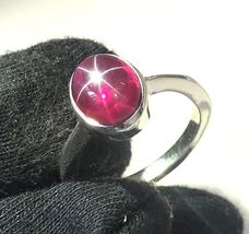 Beautiful Red Ruby Star Gemstone Ring 925 Sterling Silver Handmade Red Ruby Ring - £42.65 GBP