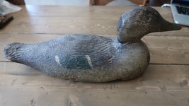 Antique Hand Made Wood Mallard Duck Decoy 16 x 6 x 5 inches - £97.00 GBP