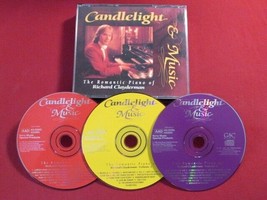 Candlelight &amp; Music The Romantic Piano Of Richard Clayderman 3CD Set 36 Songs Vg - £7.71 GBP