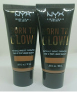2 Pk of NYX Professional Makeup Born To Glow Radiant Foundation MAHOGANY... - £10.22 GBP