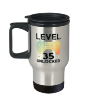 35th Birthday Boy Gamer Gifts Level 35 Unlocked Gamer Gaming Travel Mug Gift  - £19.94 GBP