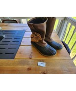 GEORGIA BOOT Mens Marshland Pull On Work Boots Sz 9 Brown Leather Duck Boot - $120.84 CAD