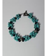 Southwestern Turquoise Tone Black Onyx Vintage Chunky Statement Necklace - $48.51