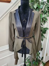 Double Zero Vintage Olive Green Long Sleeve Steampunk Tailcoat Blazer Size Small - £31.60 GBP