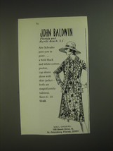 1974 John Baldwin Abe Schrader Dress and Shirt Jacket Advertisement - £14.72 GBP