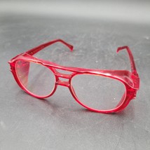 Vintage Aerosite U.S.A. Shop Mechanics Safety Glasses Ruby Red Z87 Side Shields - £9.48 GBP
