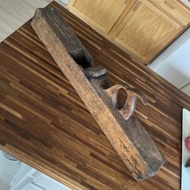 LARGE ANTIQUE  26&quot; PRIMITIVE WOOD BLOCK HAND PLANE PLANER - $58.15