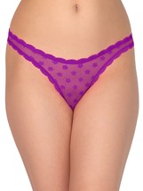 No Boundaries Women&#39;s Lace Thong Panties Size X-LARGE Purple Floral Dip Front - £8.22 GBP