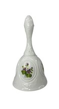 Fenton Violets in the Snow Medallion Milk Glass 6 3/4&quot; Bell Roberts signed - £18.67 GBP