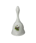 Fenton Violets in the Snow Medallion Milk Glass 6 3/4&quot; Bell Roberts signed - £18.92 GBP