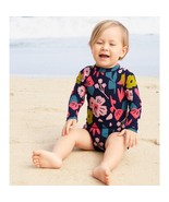 Simple Joys by Carter&#39;s Blue Pink Floral Long Sleeve One Piece Swimsuit ... - $14.85
