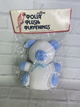 Edie Creations Polly Plush Playthings Terry Cloth Plush Stuffed Bear White Blue - £54.26 GBP