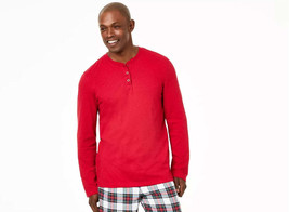 Family Pajamas Mens Knit Henley Pajama Top, Size S - £15.01 GBP