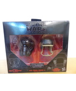 Star Wars Black/Titanium Diecast Helmets Death Trooper &amp; Rebel Commando ... - $27.30 CAD