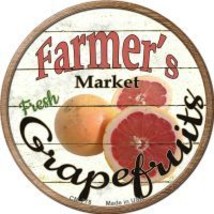 Farmers Market Grapefruits Novelty Metal Mini Circle Magnet - £10.41 GBP