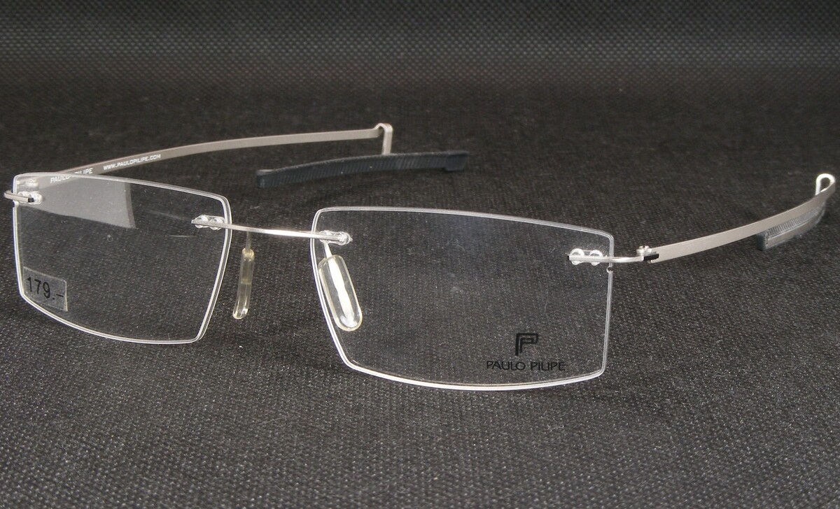 PAULO PILIPE 101 01 Silver Grey /Black UNIQUE RARE EYEGLASSES GLASSES 53... - $136.97