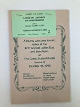 1995 Program Summit Old Guard Ladies Day Luncheon and Entertainment - £11.18 GBP