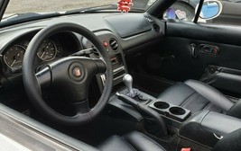 Perforated Leather Steering Wheel Cover For Mitsubishi Ek Black Seam - £39.95 GBP