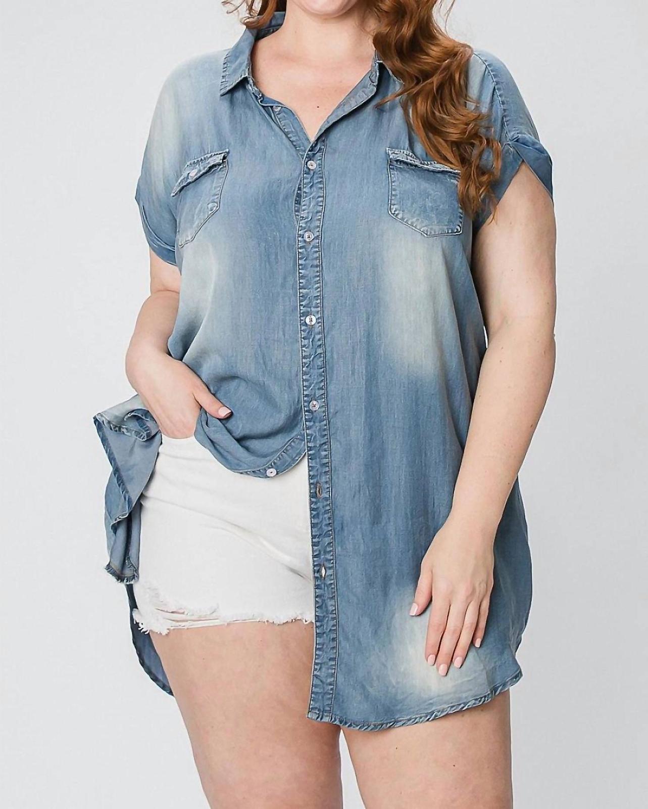 Geegee Vintage Denim Tencel Tunic / Mini Dress Denim - $48.00