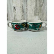 Houston Harvest Gift Products Set Of 2 Vintage 12oz Soup Crackers Mug Bowls - £11.82 GBP