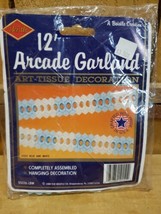 Beistle 12ft Arcade Garland Light Blue and White Art Tissue Decoration 1... - £14.55 GBP