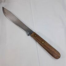 Vintage Robinson Butcher Knife 7" Straight Edge chef Stainless Steel Woo... - $9.00