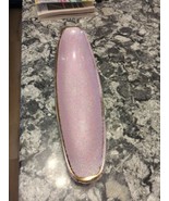 vintage 17&quot; pink speckle Gare pottery serving tray / candy dish - $16.26 CAD